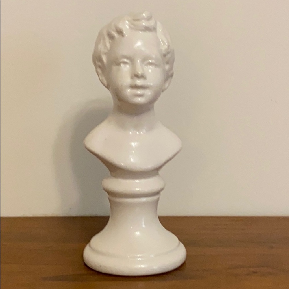 Antique Miniature Bassano Pottery Bust Of Child
